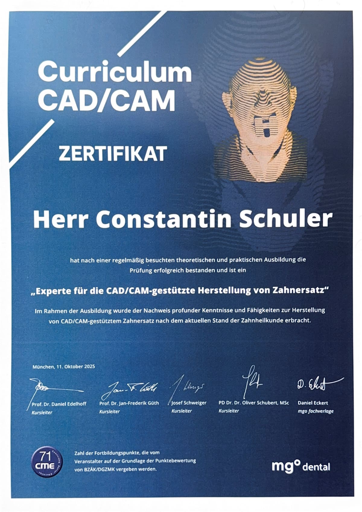 Curriculum CAD/CAM Constantin Schuler